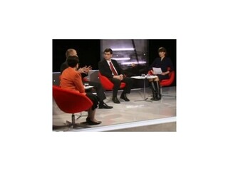 Klub 3 z 21. februára (M. Gibalová, Ľ. Kaník, B. Ondruš, L. Nicholsonová)