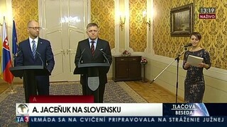 TB R. Fica a ukrajinského premiéra A. Jaceňuka o aktuálnej situácii na Ukrajine