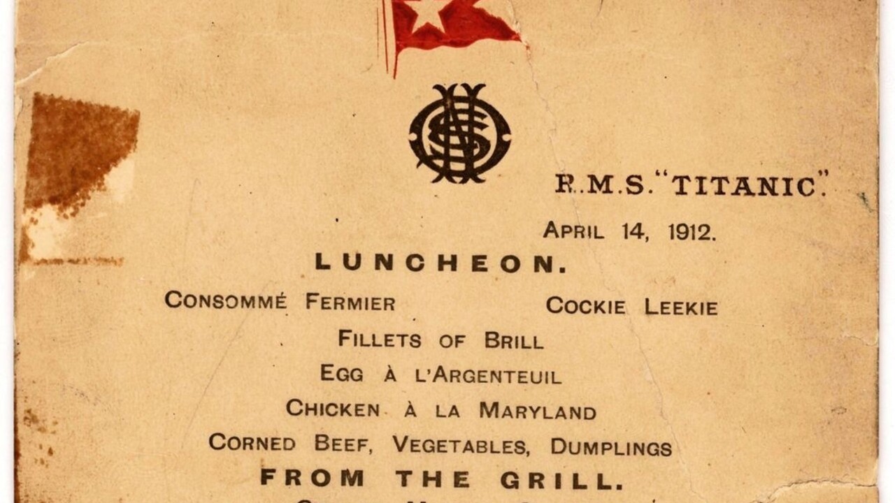 Vydražili jedálny lístok z posledného obeda na Titanicu
