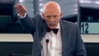 Poľského europoslanca vylúčili za hajlovanie na 10 dní z EP
