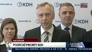 TB predstaviteľov strany KDH o politických prioritách