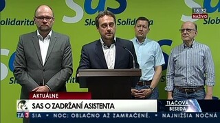 TB strany SaS o zadržaní a obvinení Filipa Rybaniča