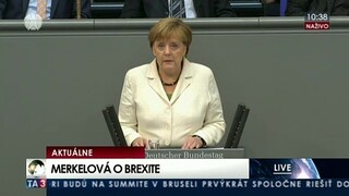 Vyhlásenie A. Merkelovej k Brexitu v nemeckom parlamente