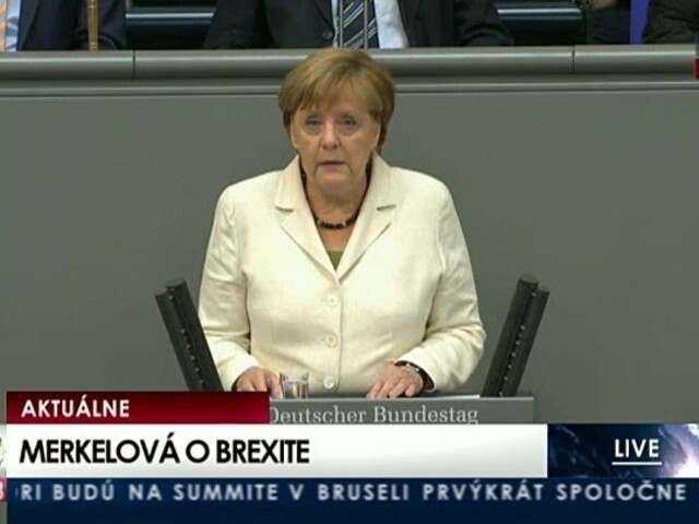 Vyhlásenie A. Merkelovej k Brexitu v nemeckom parlamente