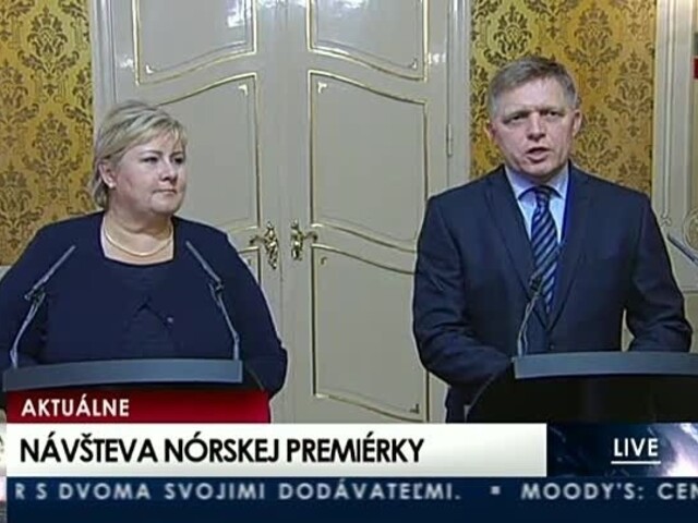 Vyhlásenie R. Fica a E. Solbergovej po spoločnom stretnutí