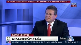 HOSŤ V ŠTÚDIU: M. Šefčovič o summite v Bratislave a problémoch EÚ