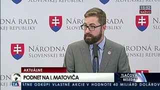 TB M. Poliačika o podnete na I. Matoviča