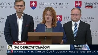 TB poslancov SaS o Erikovi Tomášovi