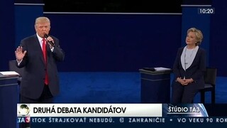 Debata kandidátov na post prezidenta USA H. Clintonovej a D. Trumpa