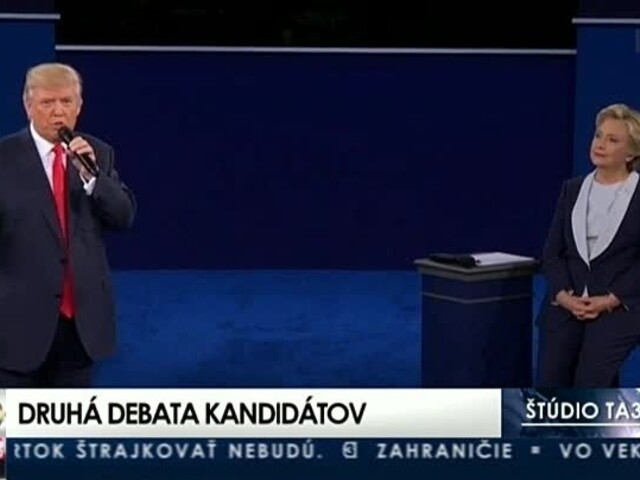 Debata kandidátov na post prezidenta USA H. Clintonovej a D. Trumpa