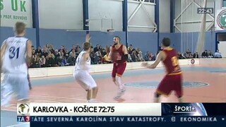 Basketbalisti Karlovky zvíťazili nad Košicami 72:75