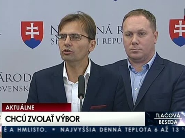 TB R. Vašečku a Ľ. Galka o zámere zvolať výbor pre kauzu Gorila