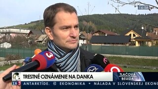 Vyhlásenie I. Matoviča o podaní trestného oznámenia na A. Danka