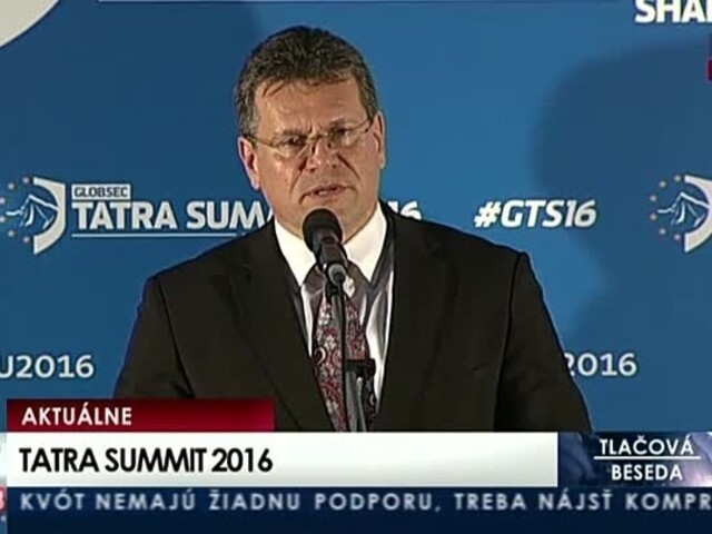 TB M. Šefčoviča a T. A. Liena v rámci podujatia Tatra Summit 2016