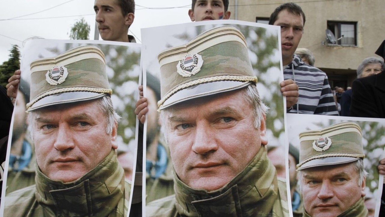 Ratko Mladič protest plagáty 1140 px (SITA/AP)