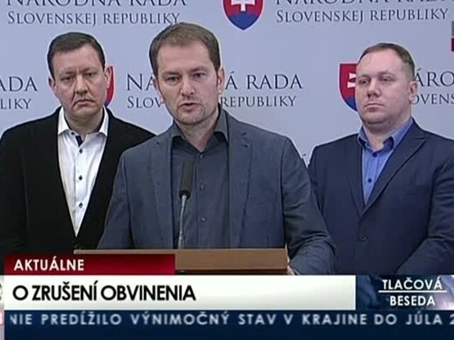 TB I. Matoviča a D. Lipšica o zrušení obvinenia za ohováranie