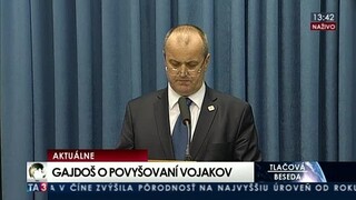 TB ministra obrany P. Gajdoša o povyšovaní vojakov v zálohe