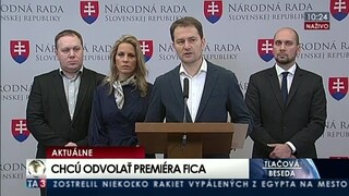 TB predstaviteľov SAS a OĽaNo-NOVA o návrhu na odvolanie R. Fica