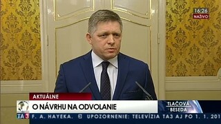 TB predsedu vlády R. Fica k návrhu na jeho odvolanie v Národnej rade