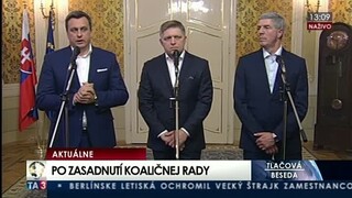 TB R. Fica, A. Danka a B. Bugára po zasadnutí koaličnej rady
