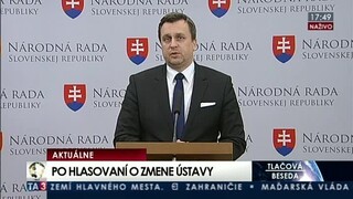 TB A. Danka po hlasovaní Národnej rady o zmene Ústavy SR