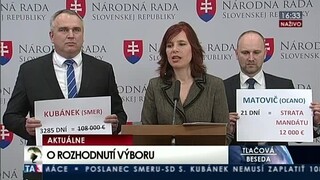 TB poslancov OĽaNO-NOVA o rozhodnutí Výboru pre nezlučiteľnosť funkcií