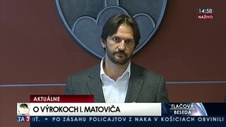 TB R. Kaliňáka, na ktorej reagoval na výroky Igora Matoviča
