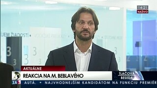 TB R. Kaliňáka, ktorý reagoval na vyhlásenie M. Beblavého o porušení zákona