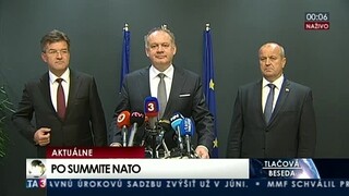 TB A. Kisku, P. Gajdoša a M. Lajčáka po návrate zo summitu NATO