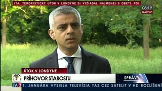Príhovor londýnskeho starostu Sadiqa Khana po útoku v Londýne