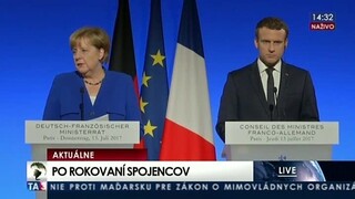 TB A. Merkelovej a E. Macrona po stretnutí vlád Nemecka a Francúzska