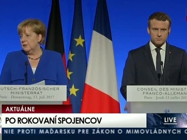 TB A. Merkelovej a E. Macrona po stretnutí vlád Nemecka a Francúzska