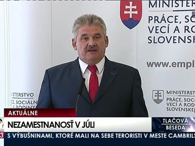 TB J. Richtera o nezamestnanosti v júli