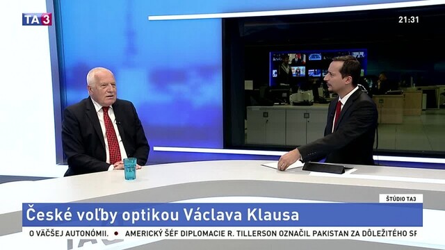 Štúdio TA3: V. Klaus o českých parlamentných voľbách