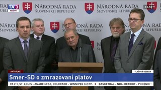 TB poslaneckého klubu Smer-SD o zmrazovaní platov ústavných činiteľov