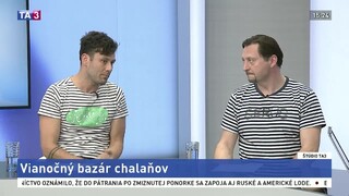 Štúdio TA3: R. Jakab a L. Latinák o charitatívnej akcii Vianočný bazár chalaňov