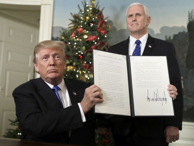 Hlavným mestom Izraela je Jeruzalem, vyhlásil prezident Trump