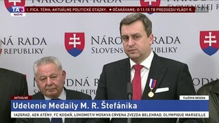 TB A. Danka pri príležitosti udelenia Medaily M. R. Štefánika