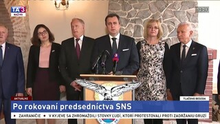 TB predstaviteľov strany SNS po rokovaní rozšíreného predsedníctva