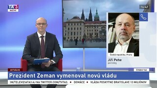 ŠTÚDIO TA3: Jiří Pehe o novej českej vláde