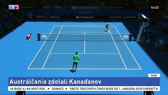Austrálčania zdolali Kanaďanov v silvestrovskom súboji tenistov