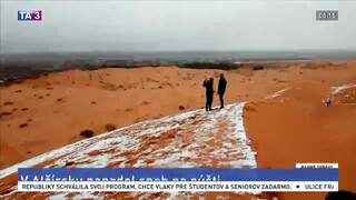 Obyvatelia Sahary zažili unikátny jav, púšť pokryl sneh