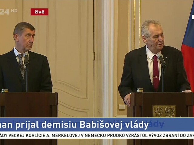 Oficálne prijatie demisie A. Babiša českým prezidentom