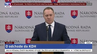 TB poslanca R. Vašečku o odchode do KDH