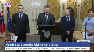 TB R. Fica, P. Pellegriniho a P. Kovaříka o kontrole plnenia Akčného plánu
