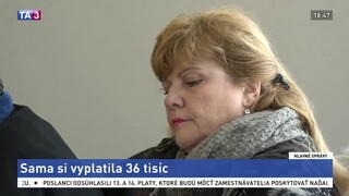 Sama si vyplácala tisícové odmeny, teraz stojí pred súdom