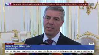 Brífing B. Bugára po rokovaní s prezidentom A. Kiskom