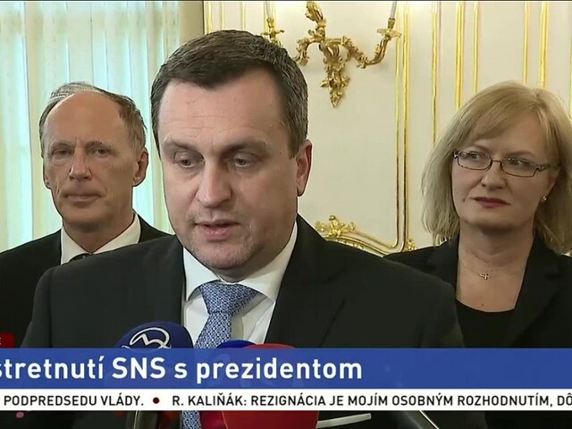 Brífing A. Danka po stretnutí predstaviteľov SNS s prezidentom A. Kiskom