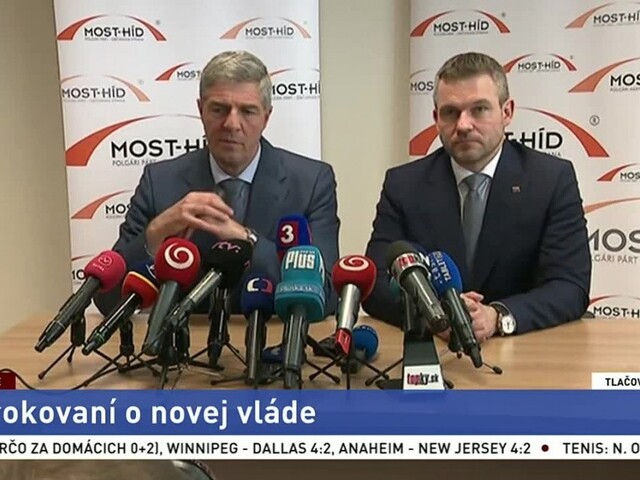Brífing P. Pellegriniho a B. Bugára po rokovaní o novom vládnom kabinete