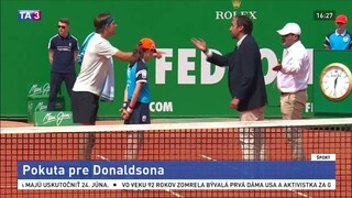 Donaldson nakričal na rozhodcu, vedenie ATP mu udelilo vysokú pokutu